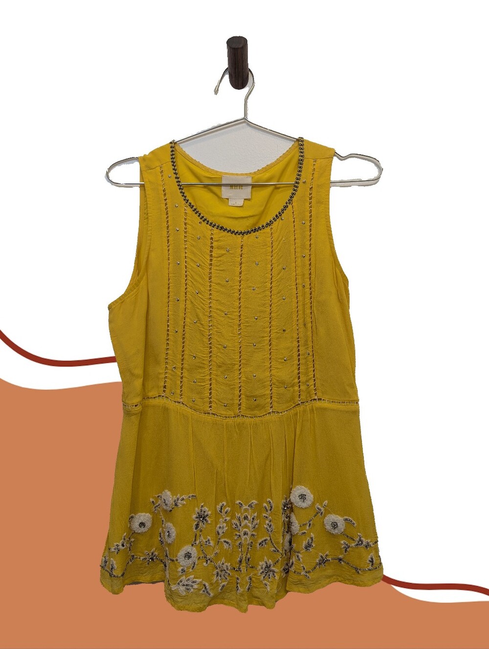 Maeve Mustard Yellow Embroidered Blouse